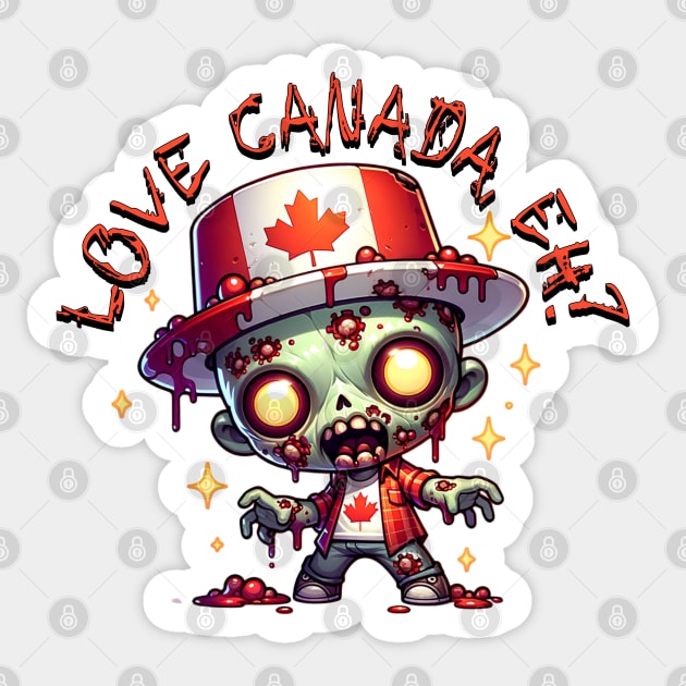 Zombie Canada Day Sticker by HolidayBug